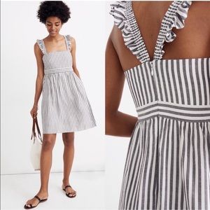 Madewell Striped Ruffle Strap Empire Dress